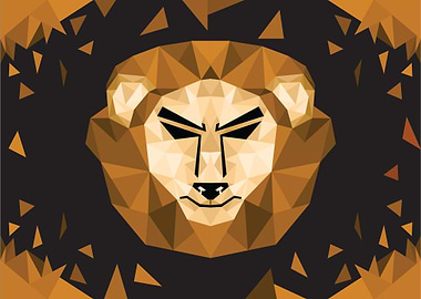 Low poly Art Lion Head