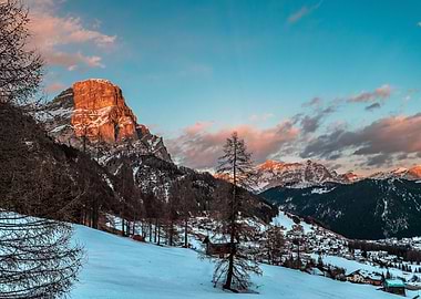 Sunset along the Dolomites