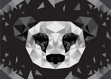 Low poly Art Panda Head