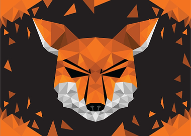 Low poly Art Fox Head
