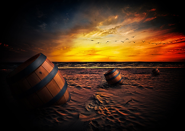 Artistic Beach Earth Sunse