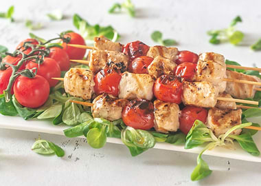 Grilled chicken skewers