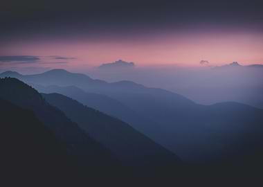 Silhouette Of Mountains Du