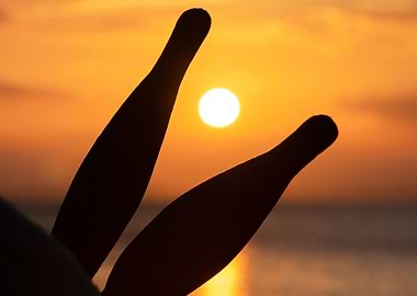 Fishing boat at sunset
