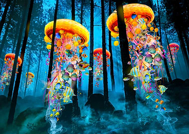 Jellyfish Forest Blue