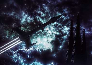 Rocketshaped alien ship