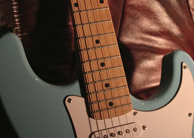 Close Up Blue Guitar
