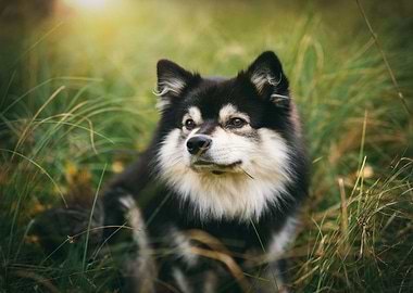 lapphund sitting dog