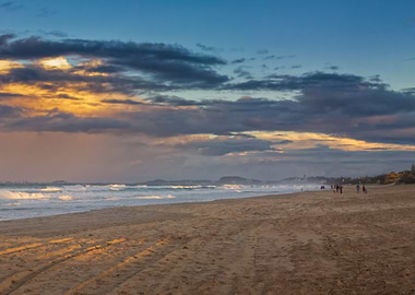 Walk On The Sunset Beach