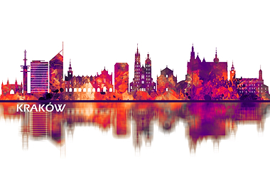 Krakow Poland Skyline