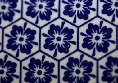 Blue flowers pattern plate
