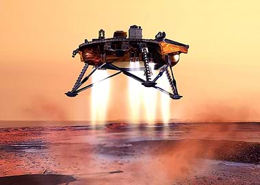Space probe landing mars