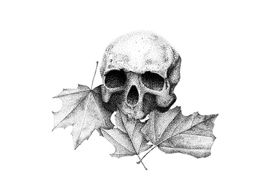 Skull and Leaves