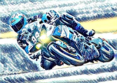 Ice Blue Motorcycle race