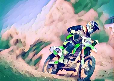 Dust motorcycle race