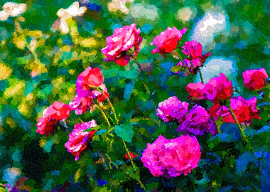 Red Roses In The Garden