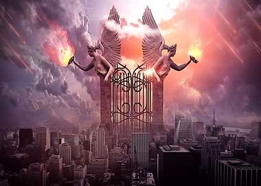 Angel statues meteorites