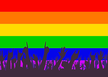 Waving Hands LGBT Rainbow