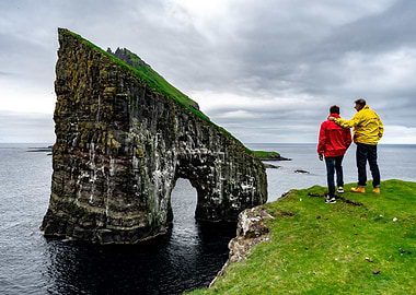 Father and son in Faroes