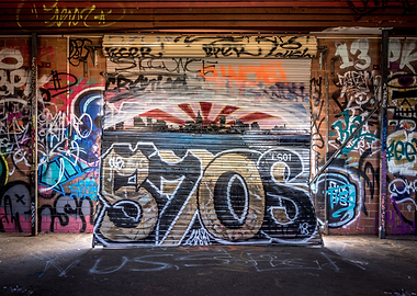 Graffiti covers rollerdoor