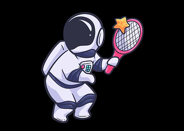 Astronaut Tennis Game Fun