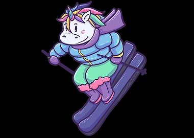 Unicorn horse Winter skii