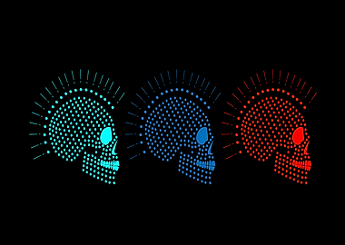 Punk skulls with Mohawk do