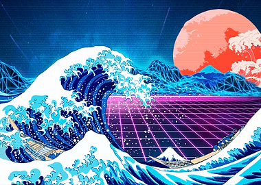 Synthwave off Kanagawa