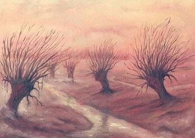 Abstract view and willows