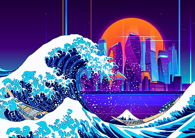 Synthwave off Kanagawa