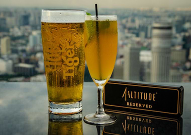 drinks at the rooftop