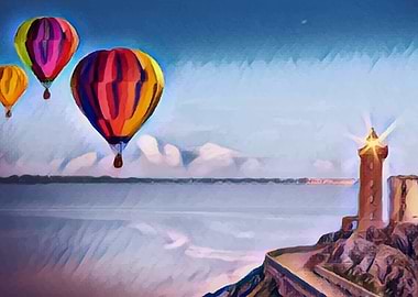 Air Balloons on lighthouse