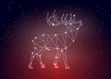 lowpoly deer in sky