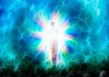 Figure emerges from light