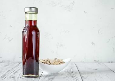 Bottle of pumpkin oil