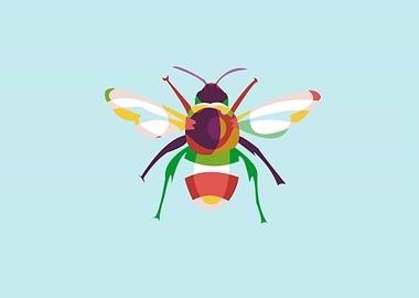 Bee in Pop Art Design