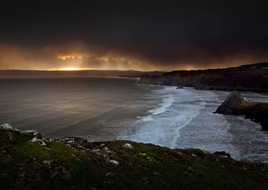 Storm clouds at sunset