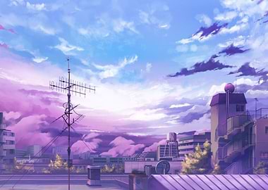 Purple City Background