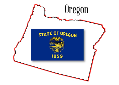Oregon State Map and Flag