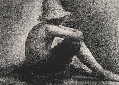 Seated Boy with Straw Hat