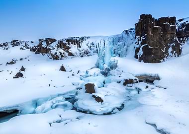 ICELAND Iced Oxarrfoss