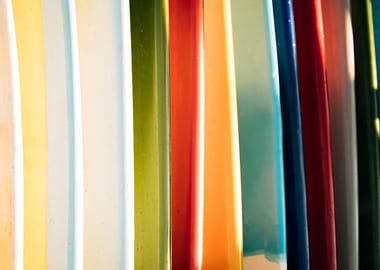 Colorful Surfboard Row