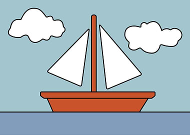 Cartoon Boat Wall Art