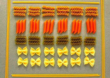 Various coloured pasta