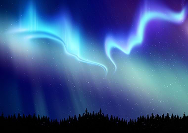 Aurora Synthwave space art