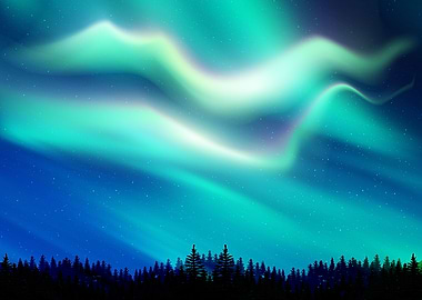 Aurora Synthwave space art