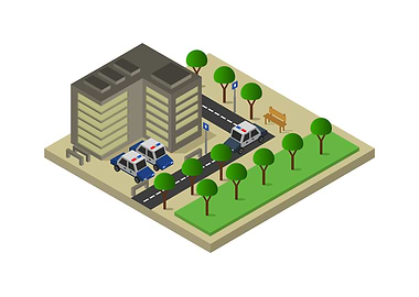 isometric police station
