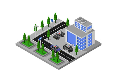 isometric police station