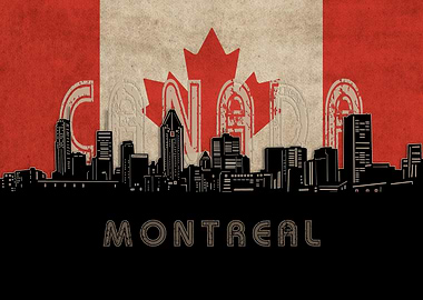 montreal skyline flag
