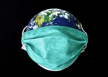 The earth wear mask art